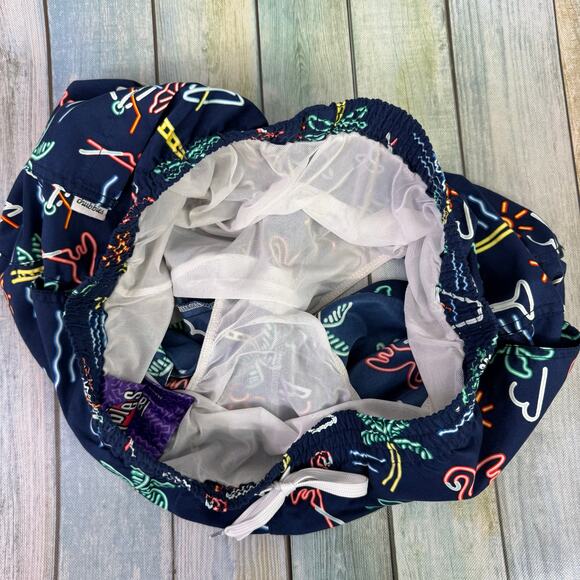 Chubbies Neon Lights Swim Trunks Bathing Suit Mens Large Tropical Palm Trees - Picture 2 of 8